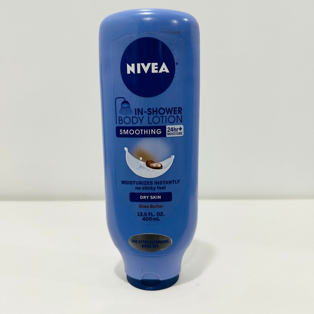 Nivea In-Shower Body Lotion Smoothing Shea Butter Dry Skin 13.5 fl oz 400ml NOS
